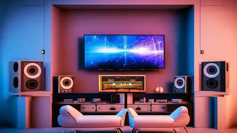 Multi-channel home theatre system visualizing all important components